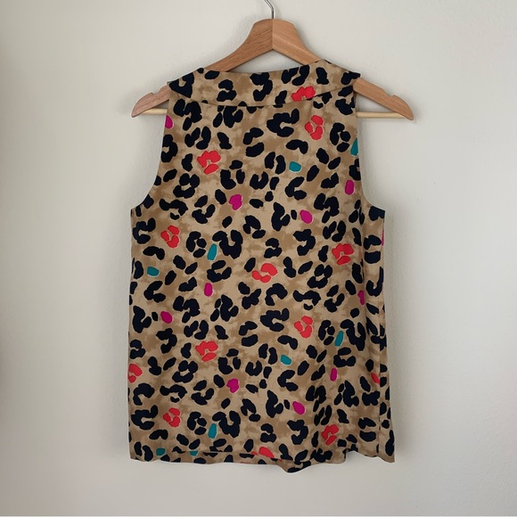 Kate Spade leopard print silk sleeveless blouse - Picture 3 of 9